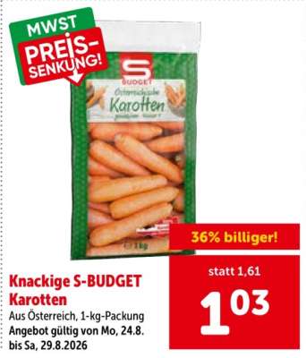 knackige S-BUDGET Karotten