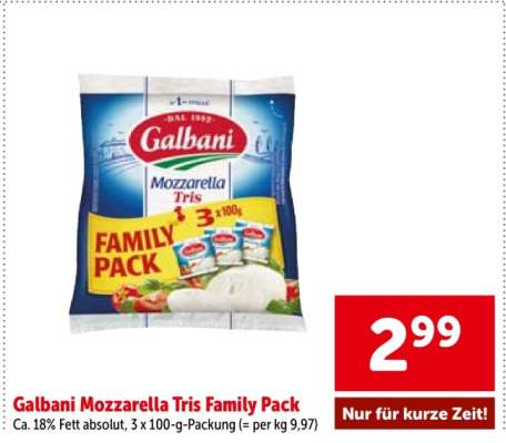 Galbani Mozzarella Tris Family Pack