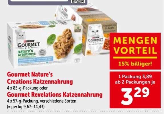 Gourmet Nature's Creations Katzennahrung oder Gourmet Revelations Katzennahrung