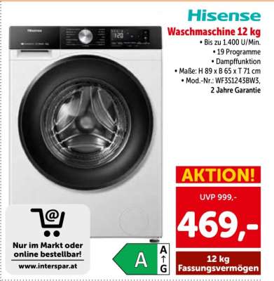 Hisense Waschmaschine 12 kg