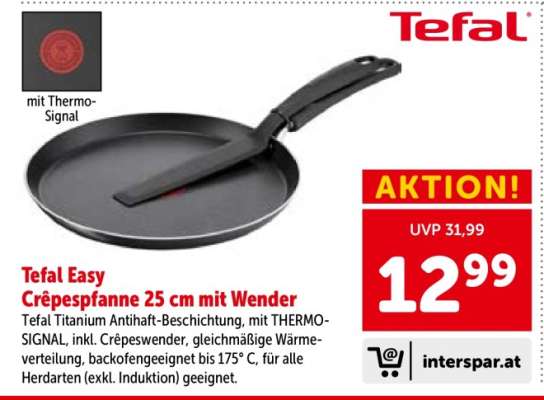Tefal Easy Crêpespfanne 25 cm mit Wender