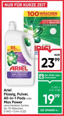 Ariel Flüssig, Pulver, All-in-1 Pods oder Max Power