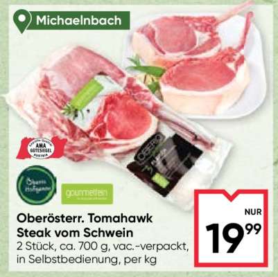 Oberösterr. Tomahawk Steak vom Schwein