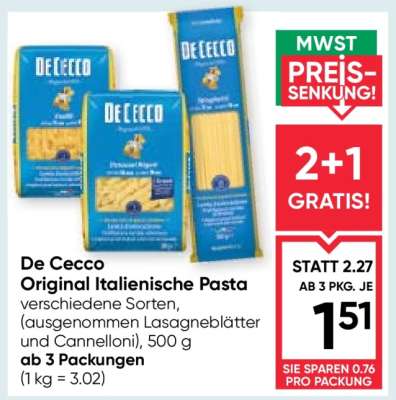 De Cecco Original Italienische Pasta