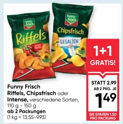 Funny Frisch Riffels, Chipsfrisch oder Intense