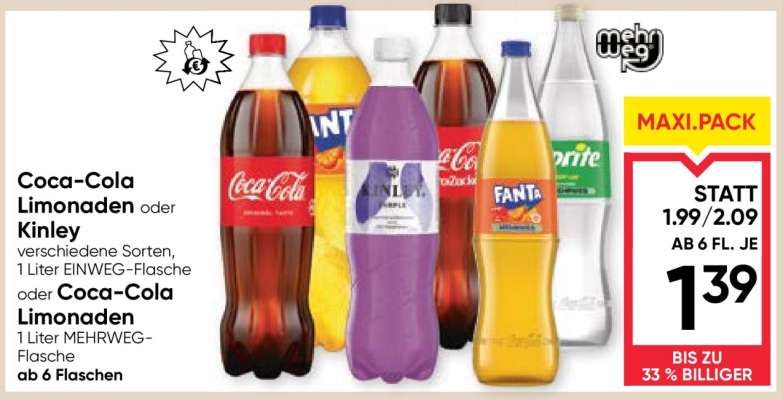 Coca-Cola Limonaden oder Kinley