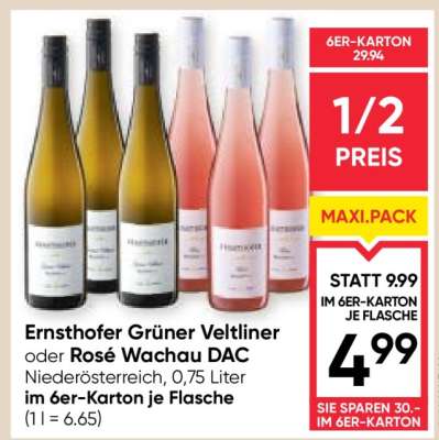 Ernsthofer Grüner Veltliner oder Rosé Wachau DAC