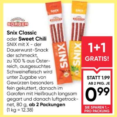 Snix Classic oder Sweet Chili