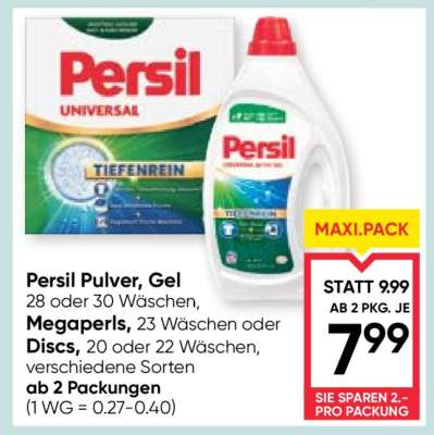 Persil Pulver, Gel