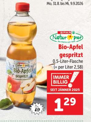Natur*pur Bio-Apfel gespritzt