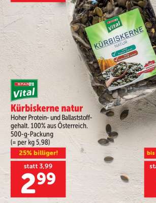 SPAR Vital Kürbiskerne natur