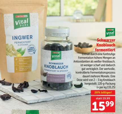 SPAR Vital Pure Schwarzer Knoblauch fermentiert