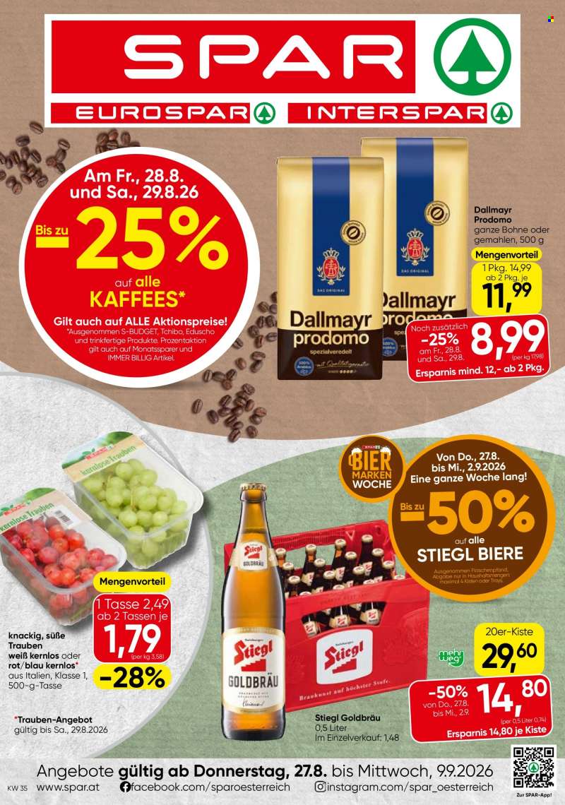 Angebote SPAR - 27.8.2026 - 9.9.2026.