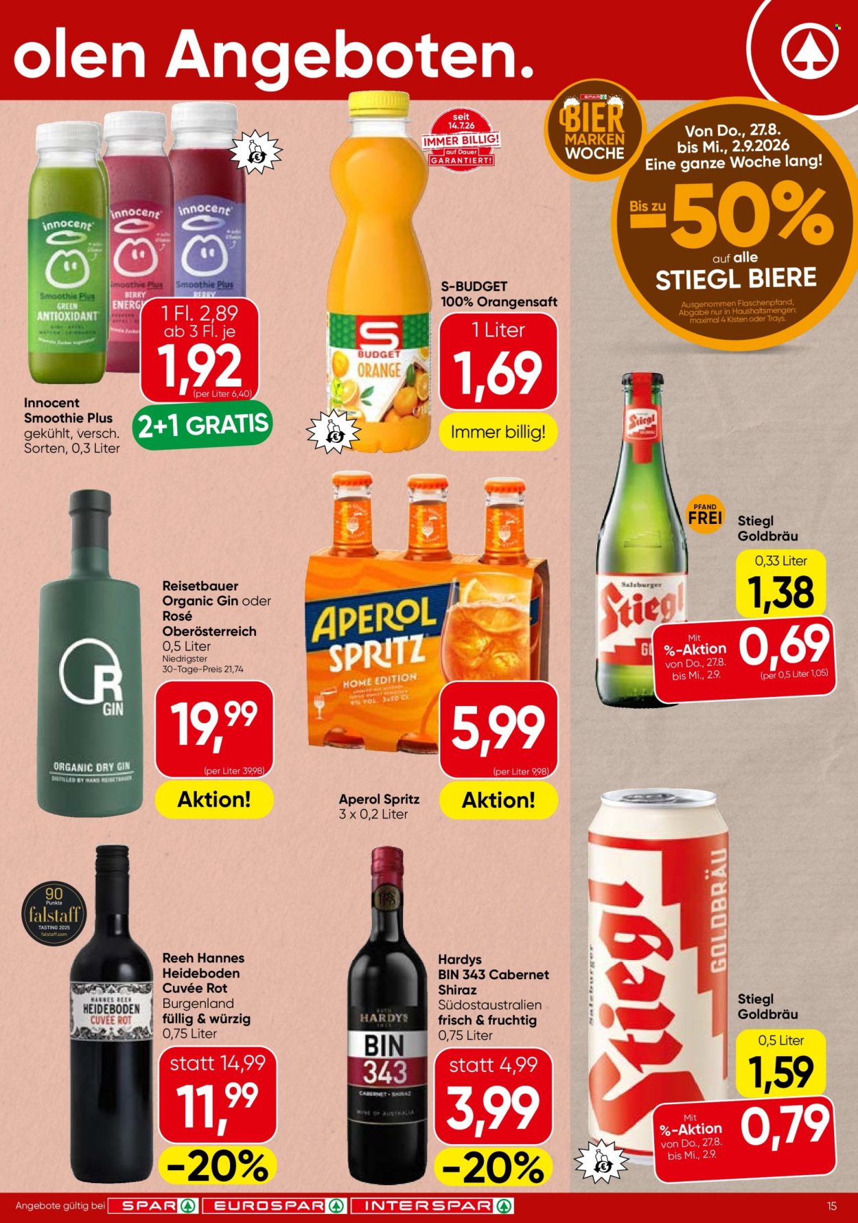 Angebote SPAR - 27.8.2026 - 9.9.2026. Seite 15