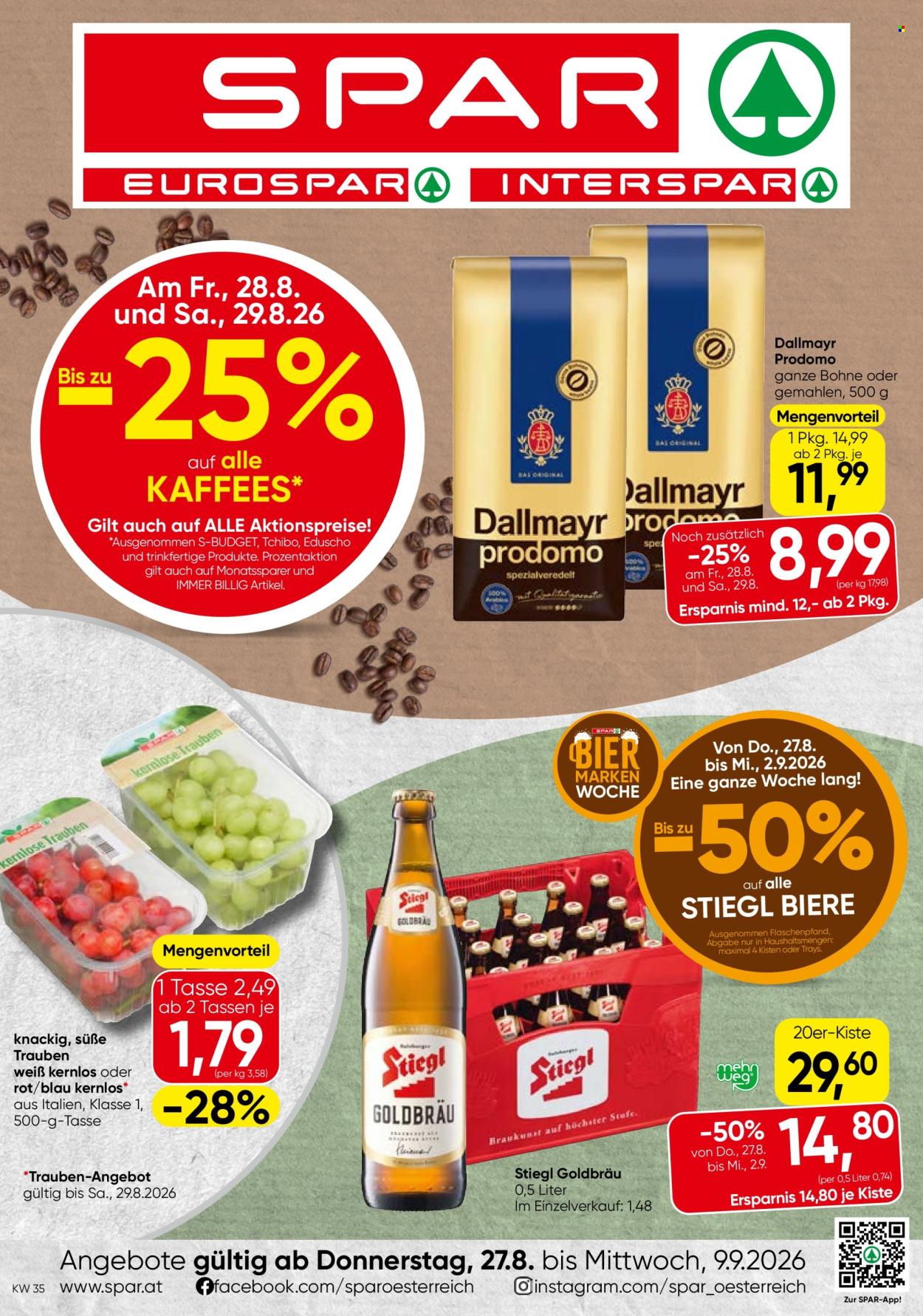 Angebote EUROSPAR - 27.8.2026 - 9.9.2026. Seite 1