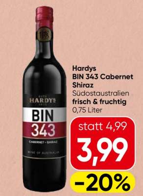 Hardys BIN 343 Cabernet Shiraz