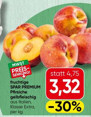 fruchtige SPAR PREMIUM Pfirsiche gelbfleischig