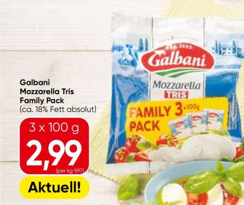 Galbani Mozzarella Tris Family Pack