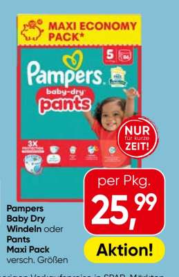 Pampers baby-dry Windeln oder Pants Maxi Pack