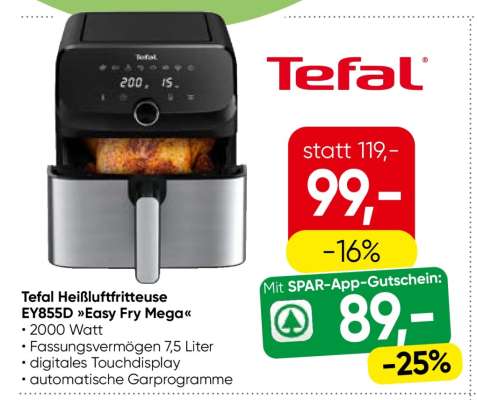 Tefal Heißluftfritteuse EY855D »Easy Fry Mega«