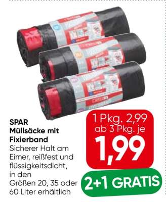 SPAR Müllsäcke mit Fixierband