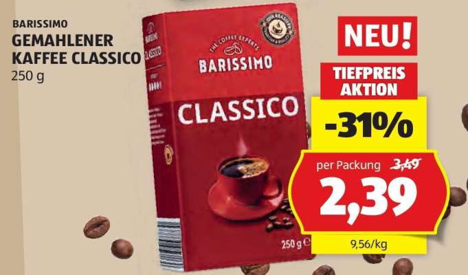 BARISSIMO GEMAHLENER KAFFEE CLASSICO
