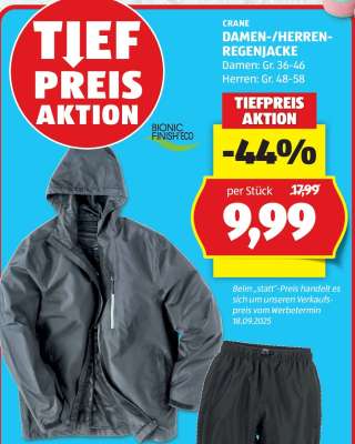 CRANE DAMEN-/HERREN-REGENJACKE