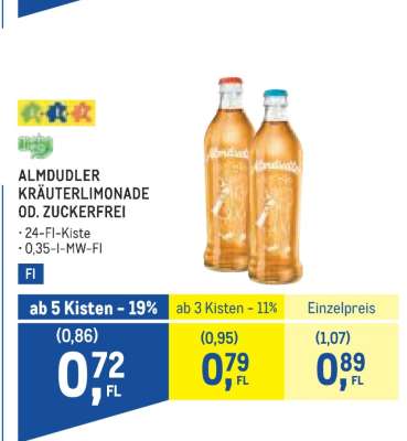 ALMDUDLER KRÄUTERLIMONADE OD. ZUCKERFREI