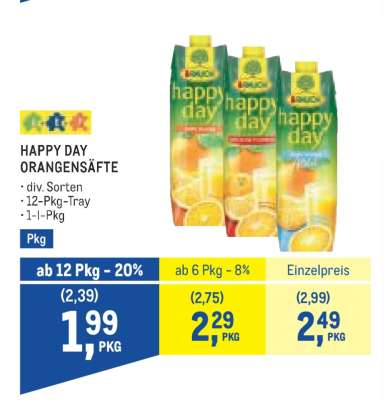Happy Day Orangensäfte