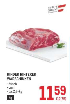 Rinder hinterer Wadschinken