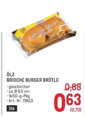 ÖLZ BRIOCHE BURGER BRÖTLE
