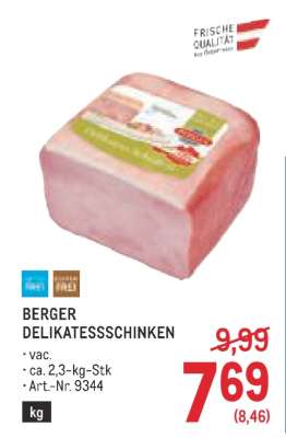 BERGER DELIKATESSCHINKEN
