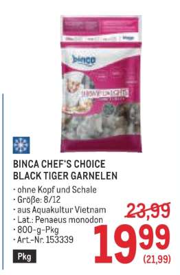 BINCA CHEF'S CHOICE BLACK TIGER GARNELEN