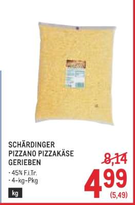 SCHÄRDINGER PIZZANO PIZZAKÄSE GERIEBEN
