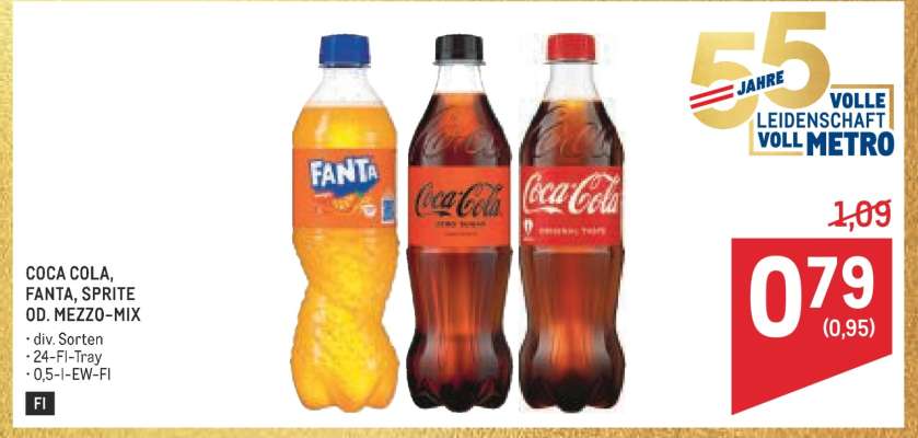 Coca-Cola, Fanta, Sprite od. Mezzo-Mix