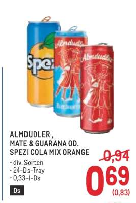 ALMDUDLER, MATE & GUARANA OD. SPEZI COLA MIX ORANGE