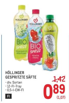 HÖLLINGER GESPRITZTE SÄFTE