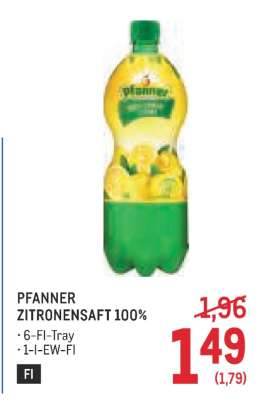PFANNER ZITRONENSAFT 100%
