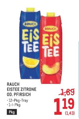 Rauch Eistee Zitrone od. Pfirsich