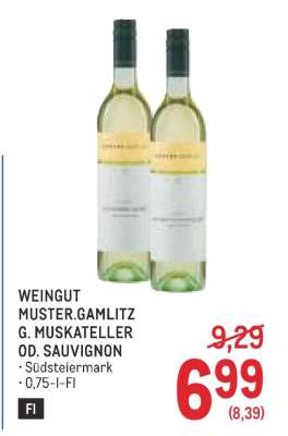 WEINGUT MUSTER.GAMLITZ G. MUSKATELLER OD. SAUVIGNON
