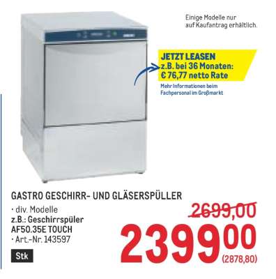 GASTRO GESCHIRR- UND GLÄSERSPÜLLER