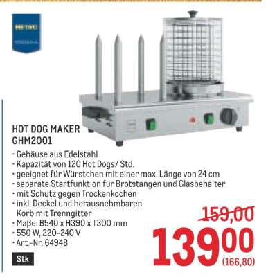 HOT DOG MAKER GHM2001