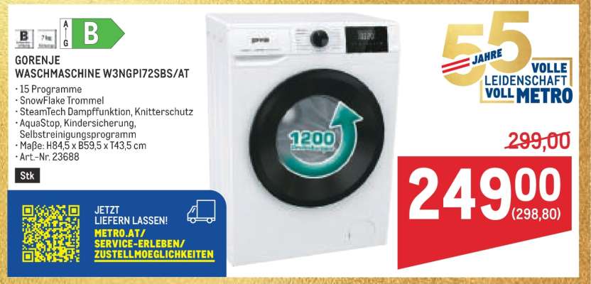 GORENJE WASCHMASCHINE W3NGP172SBS/AT