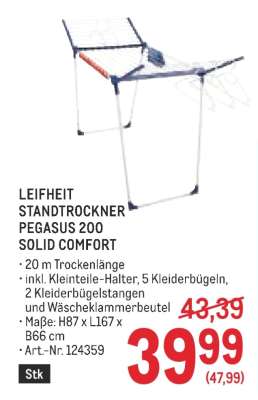 LEIFHEIT STANDTROCKNER PEGASUS 200 SOLID COMFORT