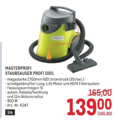 MASTERPROFI STAUBSAUGER PROFI 1001
