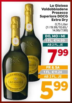 La Gioiosa Valdobbiadene Prosecco Superiore DOCG Extra Dry