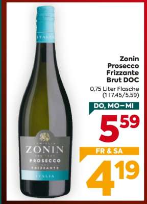 Zonin Prosecco Frizzante Brut DOC