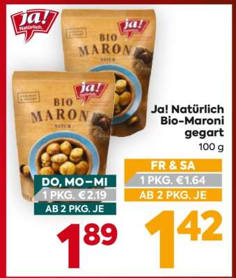 Ja! Natürlich Bio-Maroni gegart