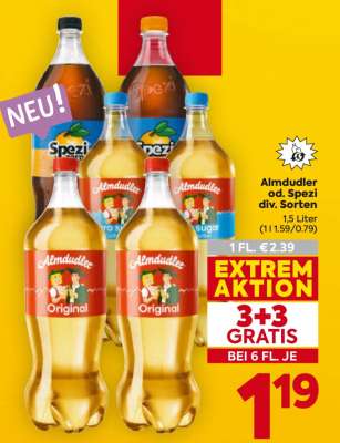 Almdudler od. Spezi div. Sorten