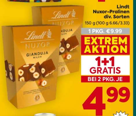 Lindt Nuxor Pralinen div. Sorten